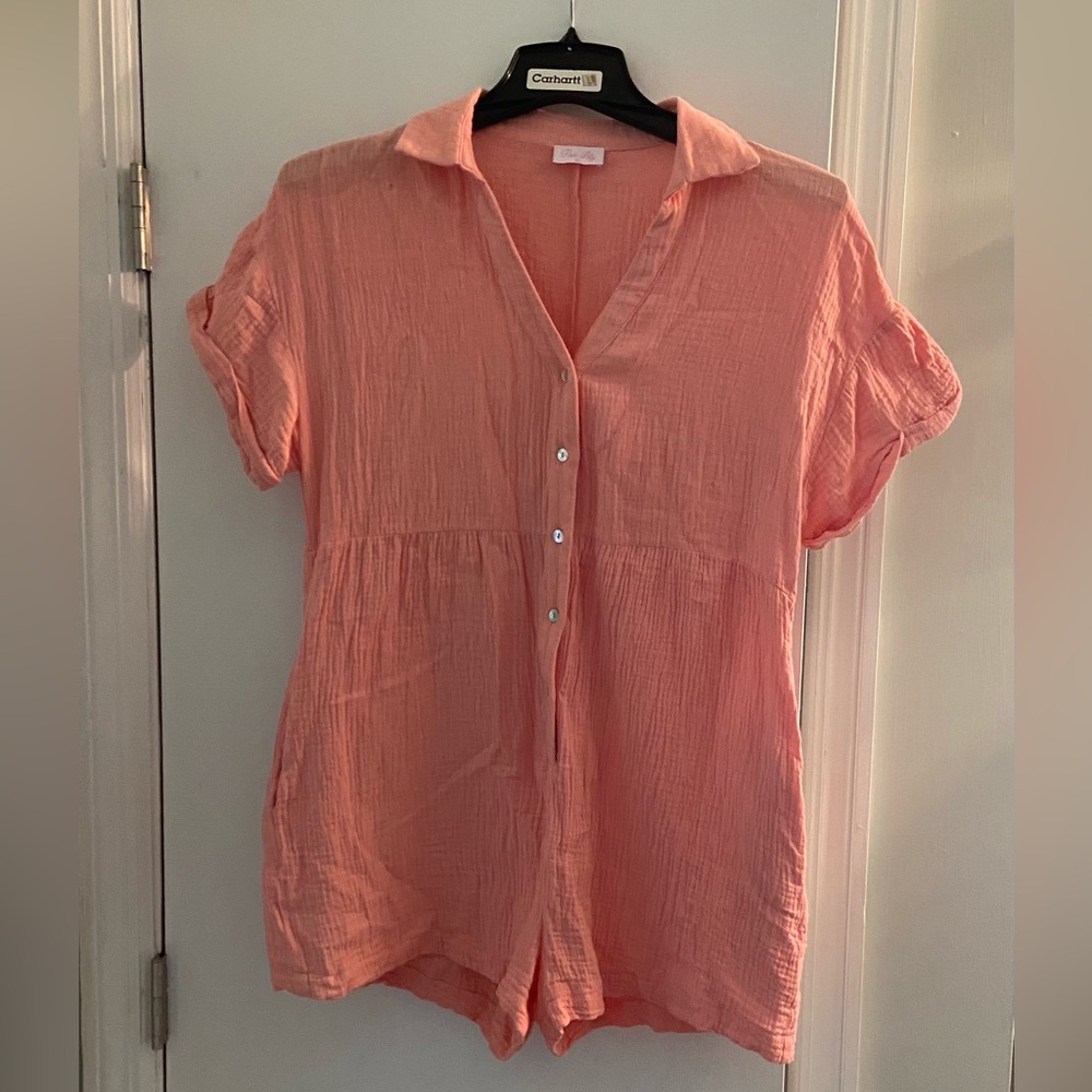 Caslon Pink Button-Up Women's Romper
